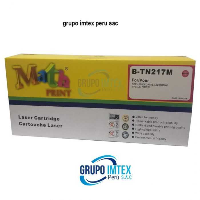 TONER COMPATIBLE BROTHER TN-217M MAGENTA /HLL3270CDW / DCPL3551CDW / MFCL3750CDW (2300 PAG)