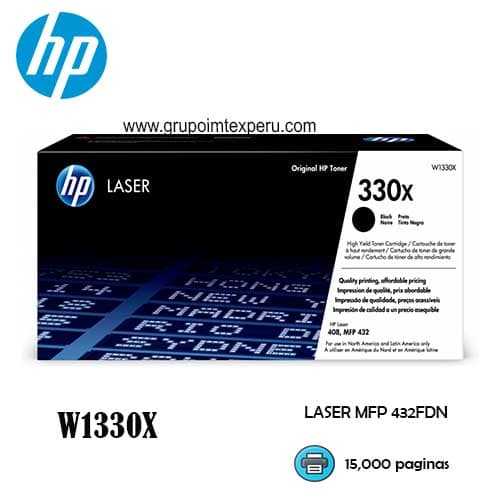 toner hp 330x w1330x laser 408, MFP 432FDN