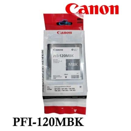 Tinta Canon Imageprograf Tm-200, Tm-205, Tm-300, Tm-305, Gp-200, Gp-300【Pfi-120Mbk Matteblack】Capacidad 130Ml