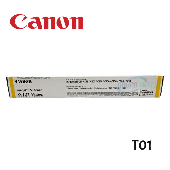 Toner Canon T01 Amarillo  C710, C750, C800, C810, C850, C910