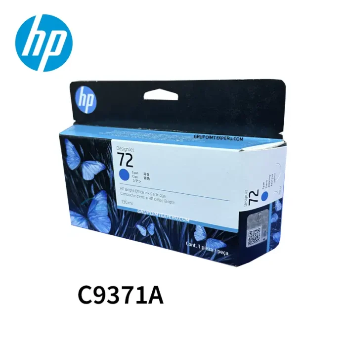 Tinta Hp 72 C9371A 130Ml Cyan Designjet T610, T620, T770, T1100, T1120, T1200, T1200 Hd, T2300 Emfp, T790, T795, T1300