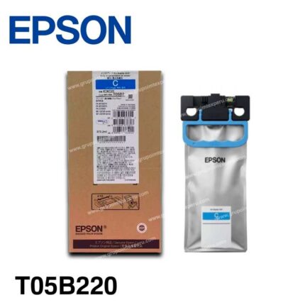 Tinta Epson T05B Cian Original (T05B220) para WorkForce Pro WF-C878R y WF-C879R